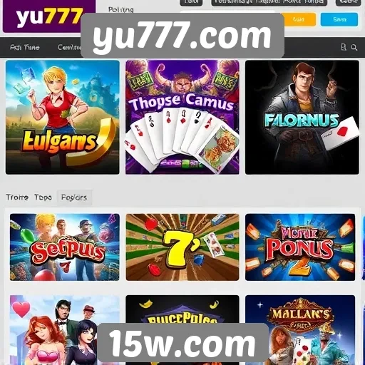 Variedade de jogos disponíveis no site yu777.com